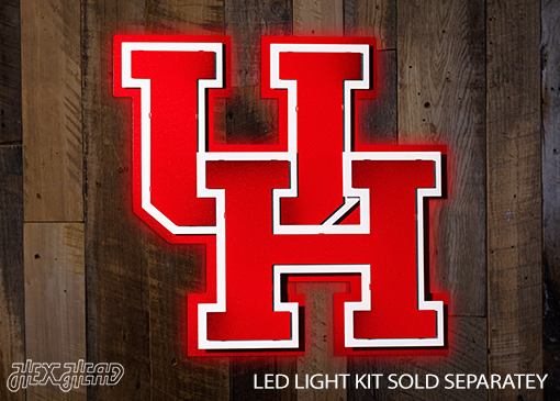 Houston Cougars Interlocking "UH" 3D Metal Wall Art