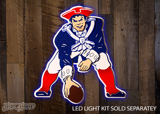 New England Patriots Throwback "1961 Pat Patriot" 3D Vintage Metal Wall Art