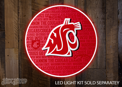 Washington State Cougars CRAFT SERIES 3D Embossed Metal Wall Art