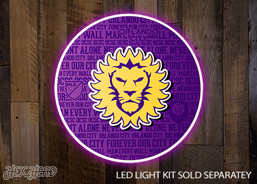 CLOSE OUT - Orlando City CRAFT SERIES 3D Embossed Metal Wall Art