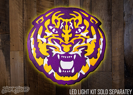 LSU Iconic Tiger Head 3D Metal Wall Art