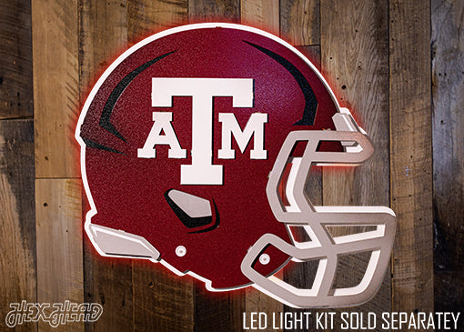 Texas A&M Football Helmet 3D Vintage Metal Wall Art