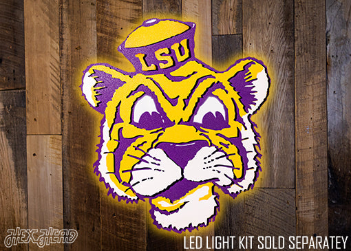 LSU VAULT Tiger 3D Vintage Metal Wall Art