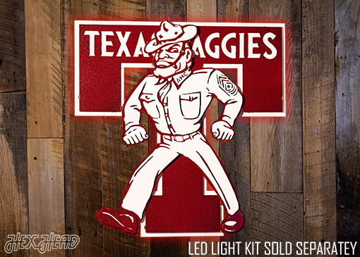 Texas A&M Aggies Vault "Ole Sarge" 3D Vintage Metal Wall Art