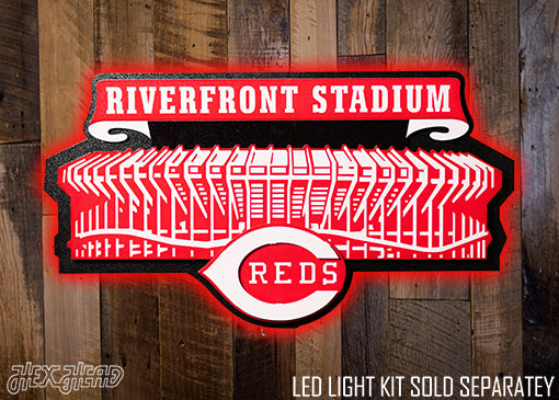 Cincinnati Reds RIVERFRONT STADIUM 3D Vintage Metal Wall Art