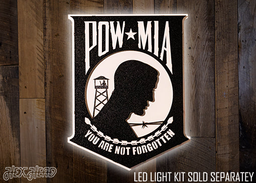 POW MIA "Never Forgotten" 3D Vintage Metal Wall Art