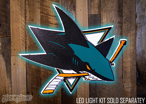 San Jose Sharks 3D Vintage Metal Wall Art
