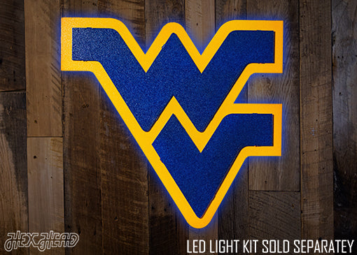 West Virginia "Flying WV" Blue on Gold 3D Metal Art