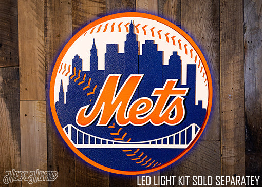 New York Mets Crest 3D Vintage Metal Wall Art