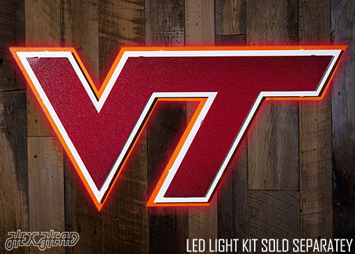 Virginia Tech 3 Layer "VT" 3D Vintage Metal Wall Art