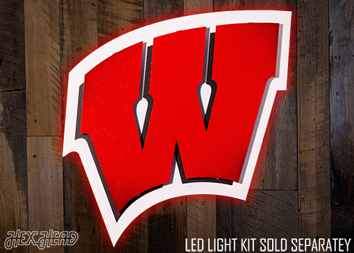 Wisconsin "W" 3D Vintage Metal Artwork