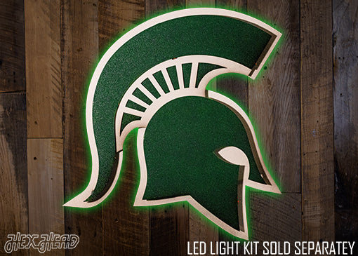 Michigan State "Spartan Helmet" 3D Vintage Metal Wall Art