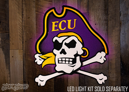 East Carolina ECU "PIRATE" 3D Vintage Metal Wall Art