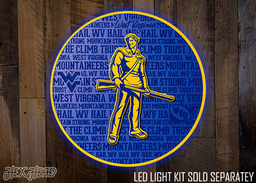 West Virginia Mountaineers CRAFT SERIES 3D Embossed Metal Wall Art