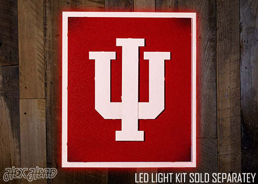 Indiana Hoosiers Trident White 3D Vintage Metal Wall Art