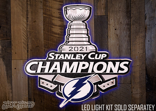 Tampa Bay Lightning 2021 STANLEY CUP CHAMPIONS- 3D Vintage Metal Wall Art