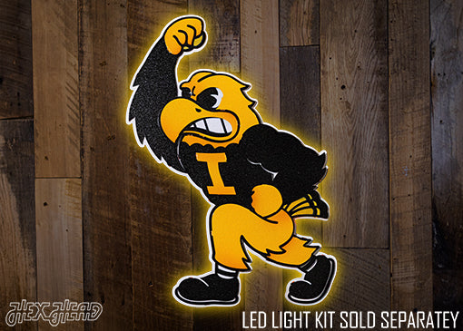 Iowa Mascot HERKY 3D Metal Wall Art