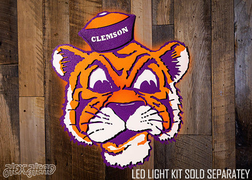 Clemson Retro Tiger from the VAULT, 3D Vintage Metal Wall Art