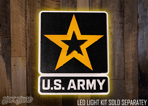 US Army STAR Patch 3D Metal Wall Art