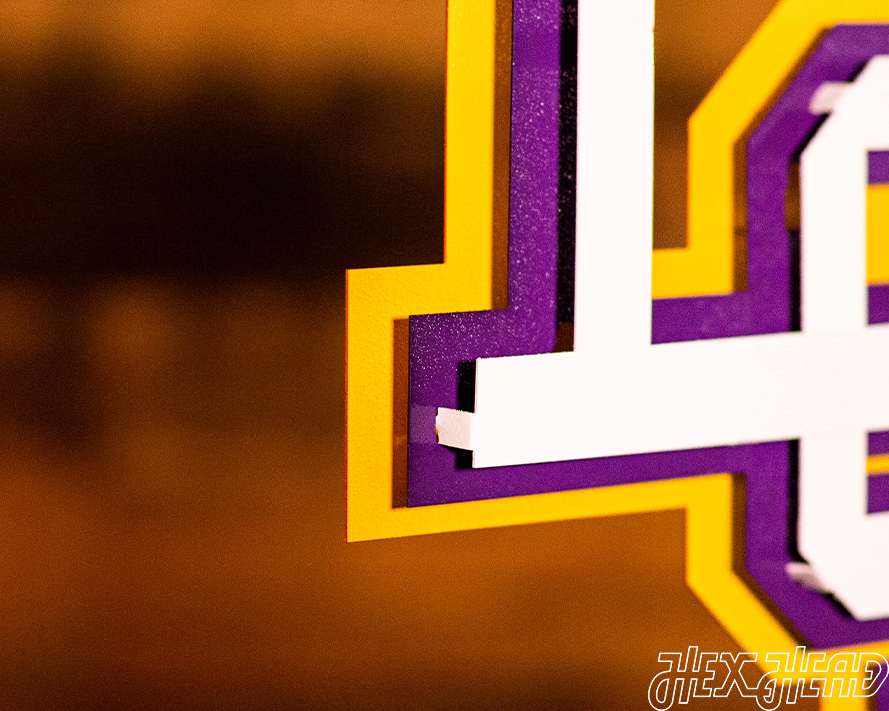 LSU Tigers Interlocking Baseball ART with FREE CHAMP ENGRAVING