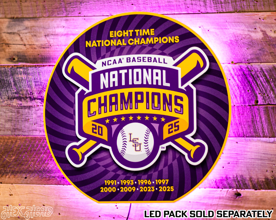 VARSITY Collection- LSU Tigers 2025 National Champions Distressed SINGLE Layer Wall Art