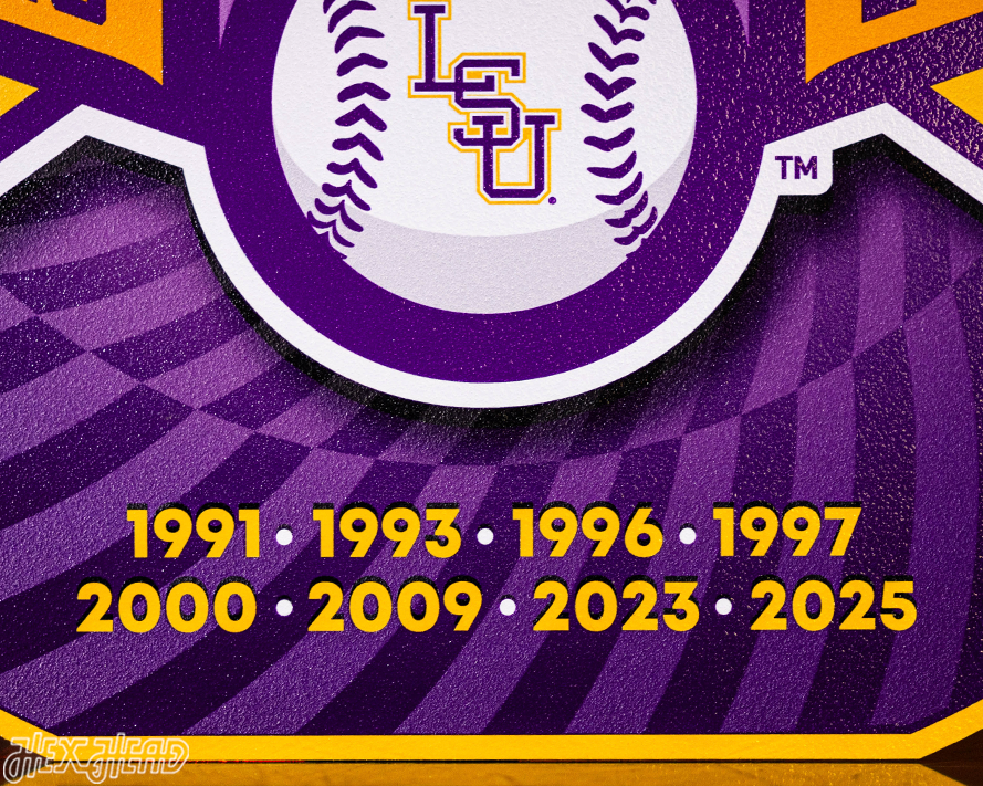 VARSITY Collection- LSU Tigers 2025 National Champions Distressed SINGLE Layer Wall Art