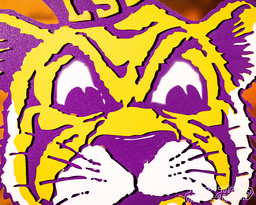 LSU VAULT Tiger 3D Vintage Metal Wall Art