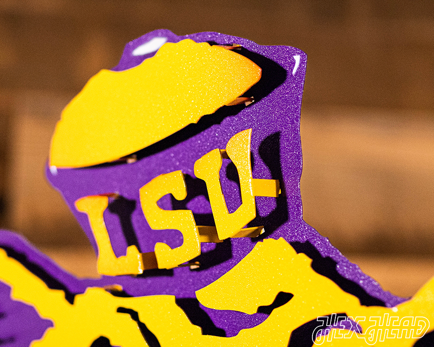 LSU VAULT Tiger 3D Vintage Metal Wall Art