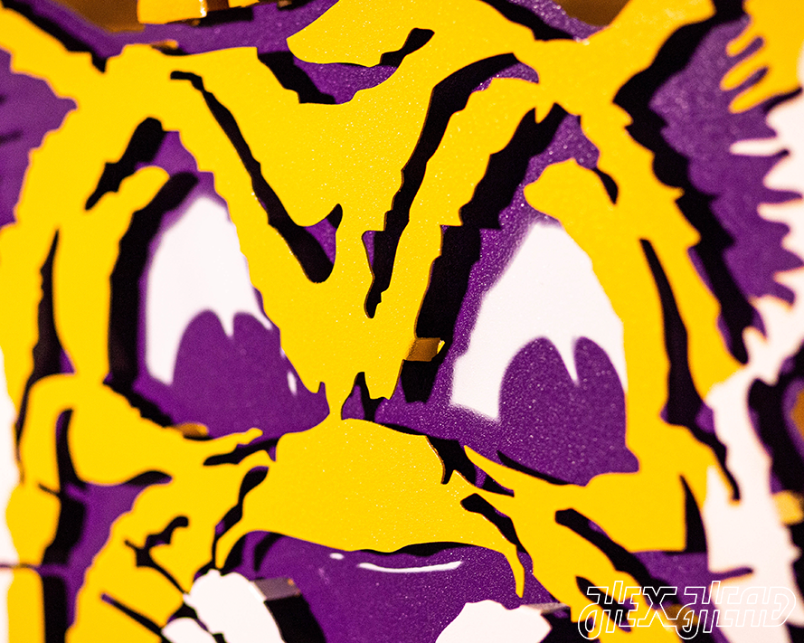 LSU VAULT Tiger 3D Vintage Metal Wall Art