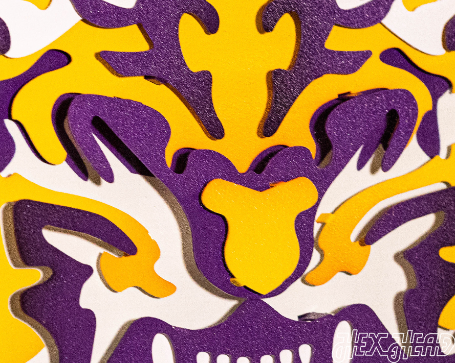 LSU Iconic Tiger Head 3D Metal Wall Art