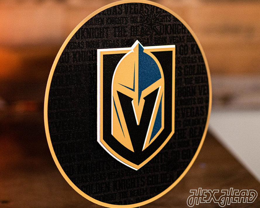 Vegas Golden Knight logo CRAFT SERIES 3D Vintage Metal Wall Art