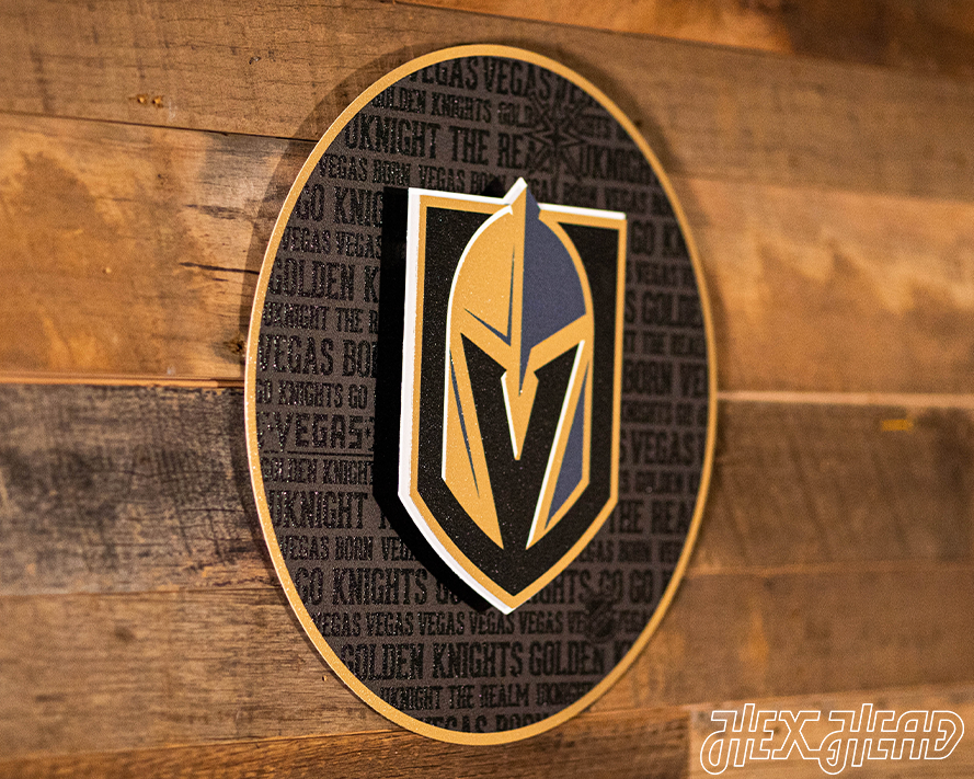 Vegas Golden Knight logo CRAFT SERIES 3D Vintage Metal Wall Art