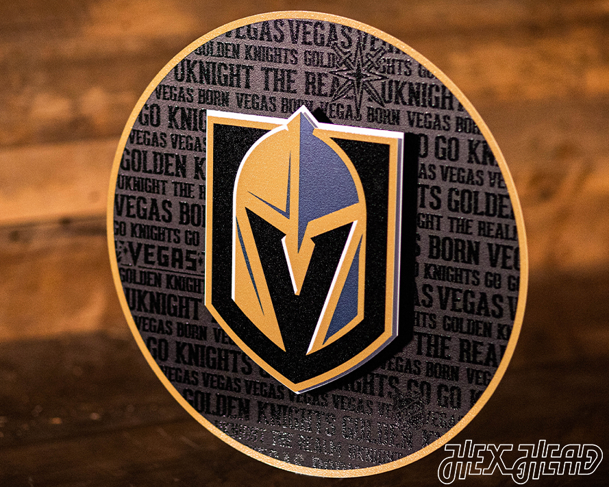 Vegas Golden Knight logo CRAFT SERIES 3D Vintage Metal Wall Art