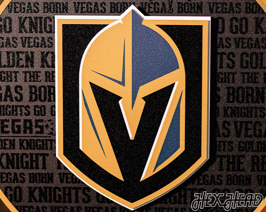 Vegas Golden Knight logo CRAFT SERIES 3D Vintage Metal Wall Art