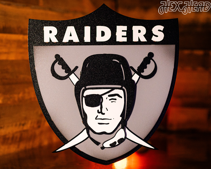 Las Vegas Raiders Metal Wall Art – Hex Head Art