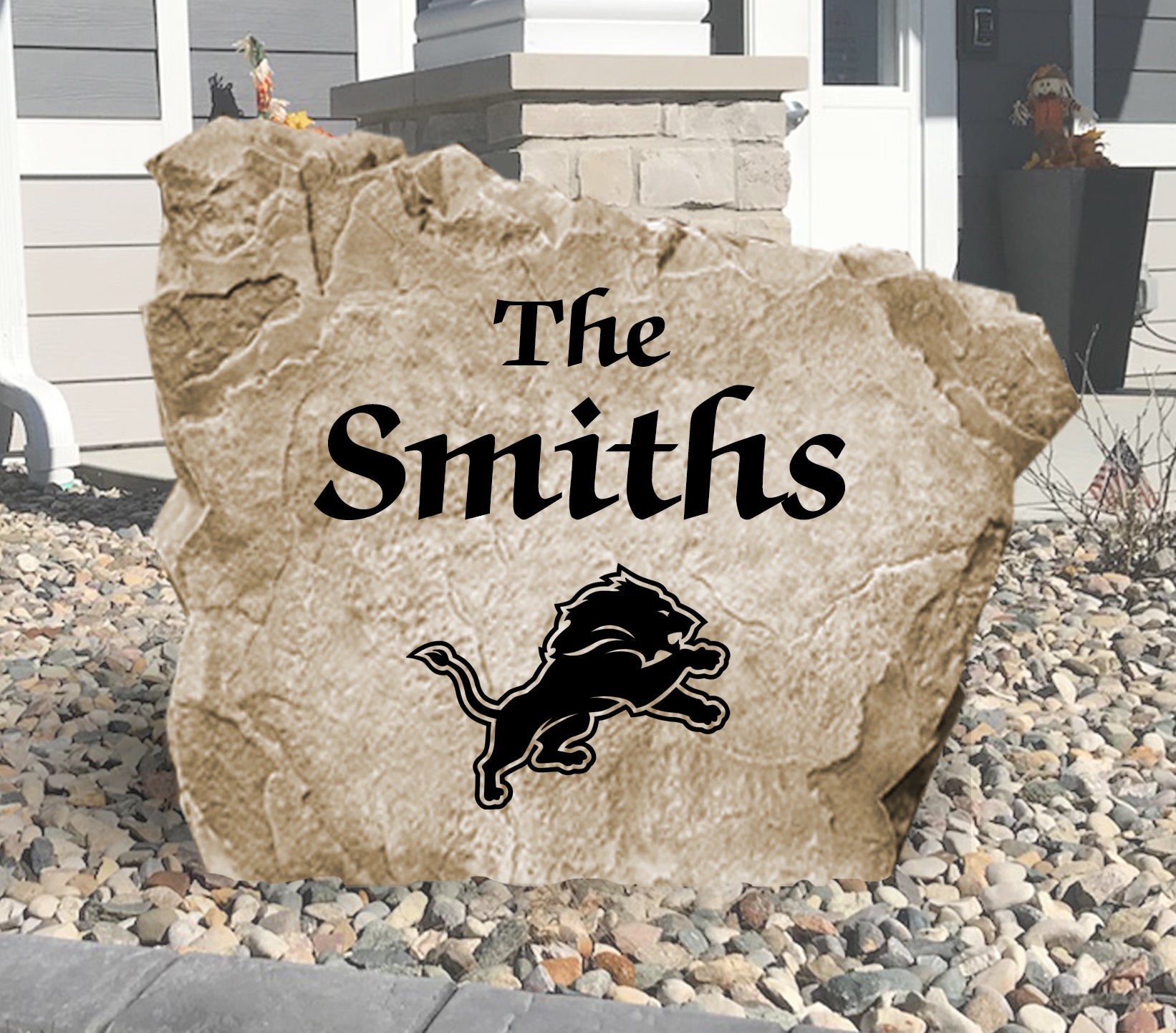 Detroit Lions Design-A-Stone Landscape Art Family Name