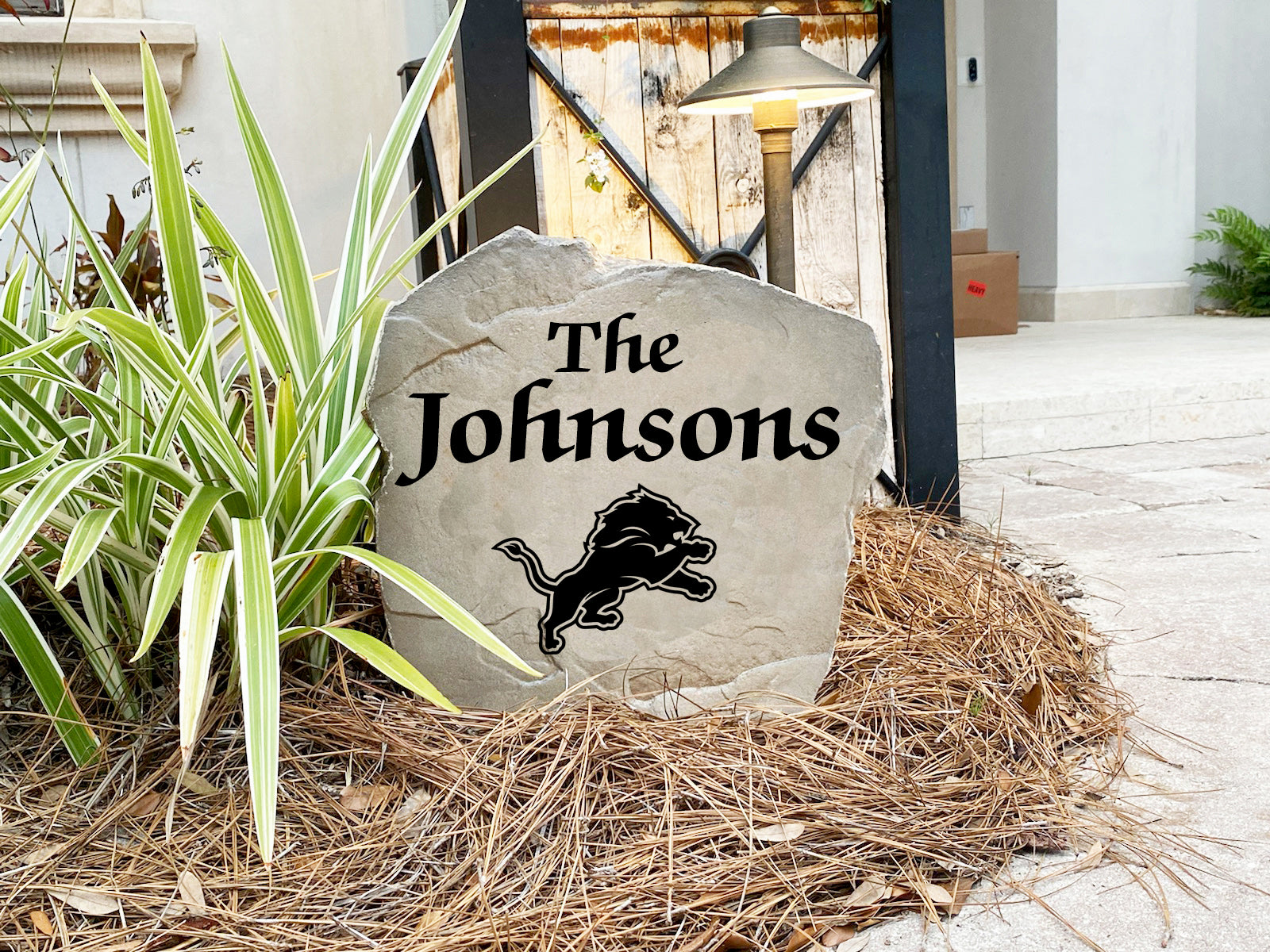 Detroit Lions Design-A-Stone Landscape Art Family Name