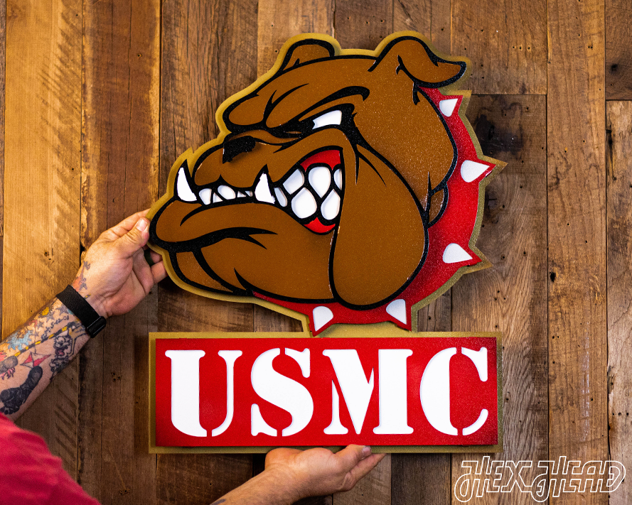 USMC Marine Corps "Bulldog" 3D Vintage Metal Wall Art