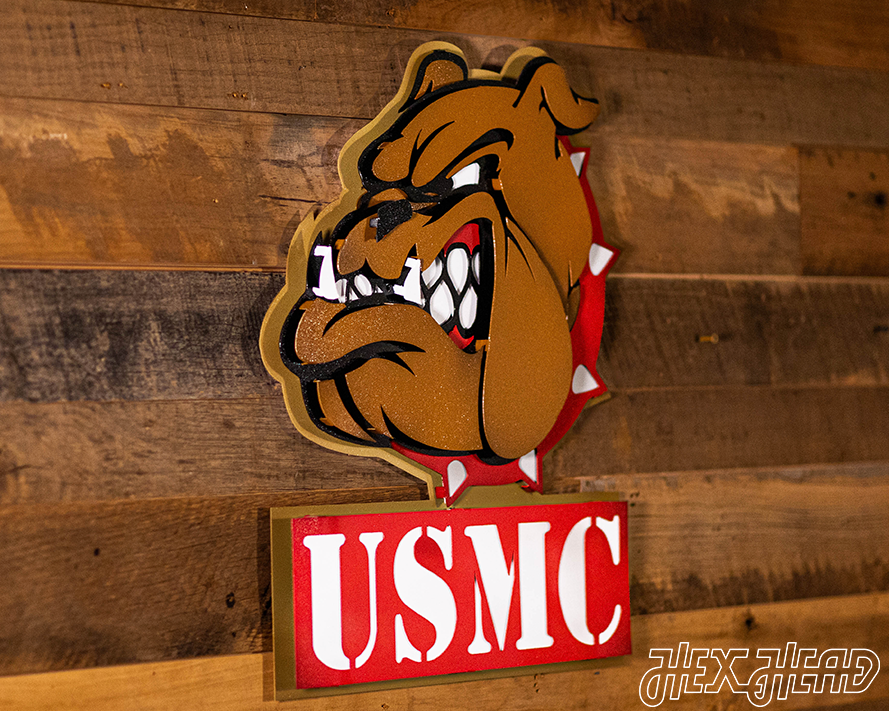 USMC Marine Corps "Bulldog" 3D Vintage Metal Wall Art