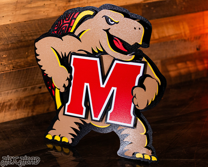 Maryland Terrapins "Testudo" 3D Vintage Metal Wall Art