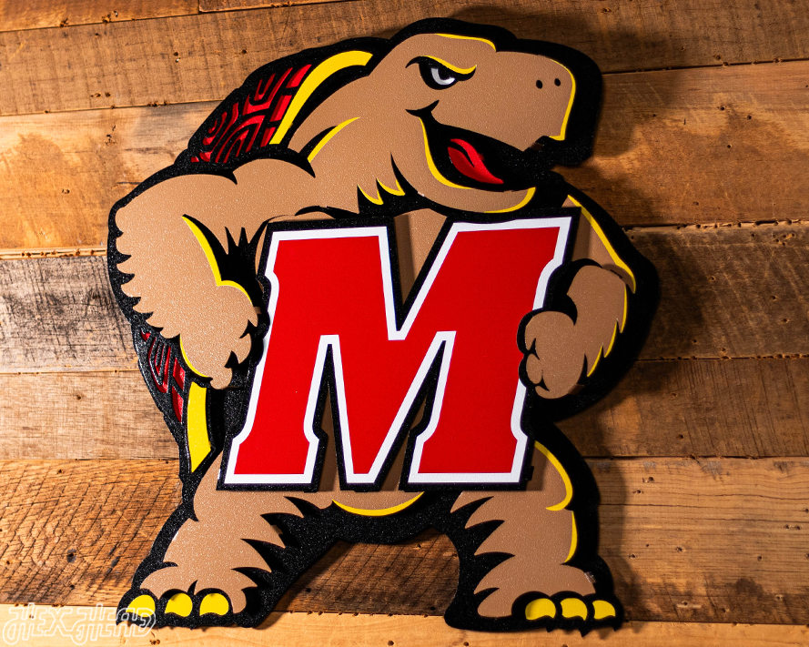 Maryland Terrapins "Testudo" 3D Vintage Metal Wall Art