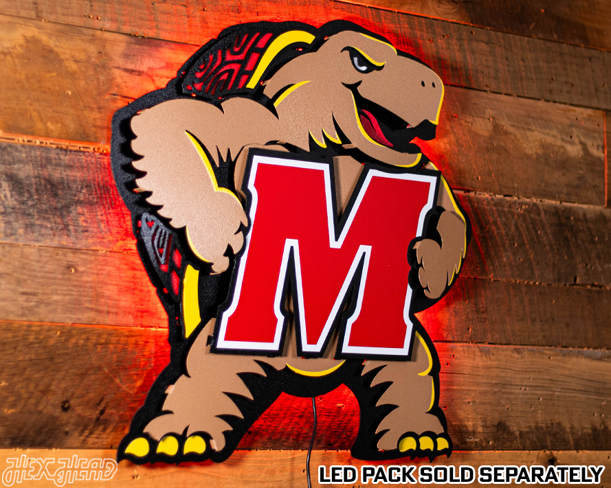 Maryland Terrapins "Testudo" 3D Vintage Metal Wall Art