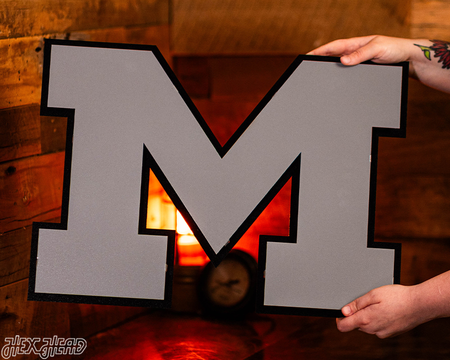 MONOCHROME - Michigan Wolverines "Block M" Metal Wall Art