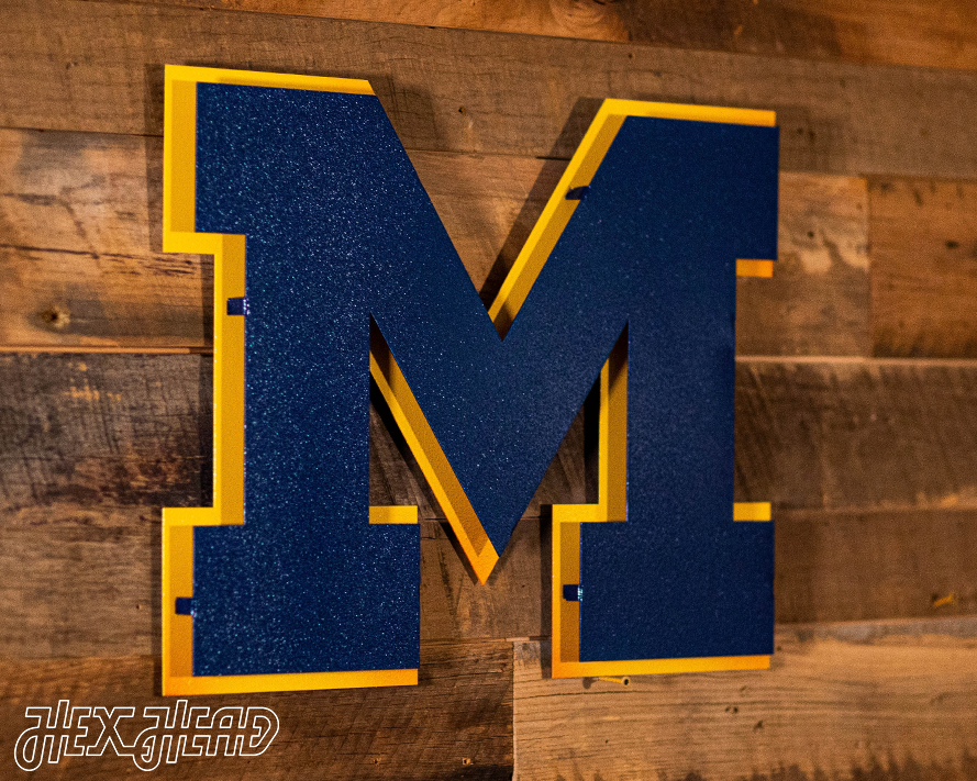 Michigan Wolverines "Block M" Blue Metal Wall Art