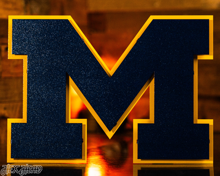 Michigan Wolverines "Block M" Blue Metal Wall Art