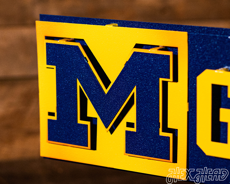 Michigan "GO BLUE!" 3D Metal Wall Art