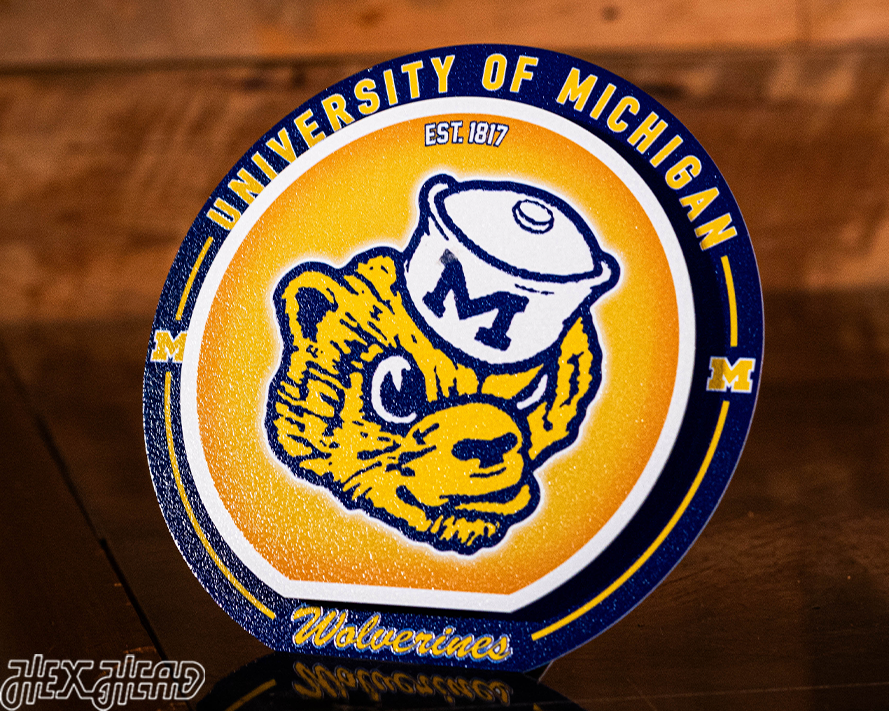 Michigan Wolverines "Double Play" On the Shelf or on the Wall Art