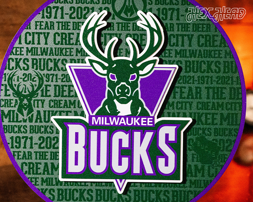 Milwaukee Bucks CRAFT SERIES 3D Embossed Metal Wall Art