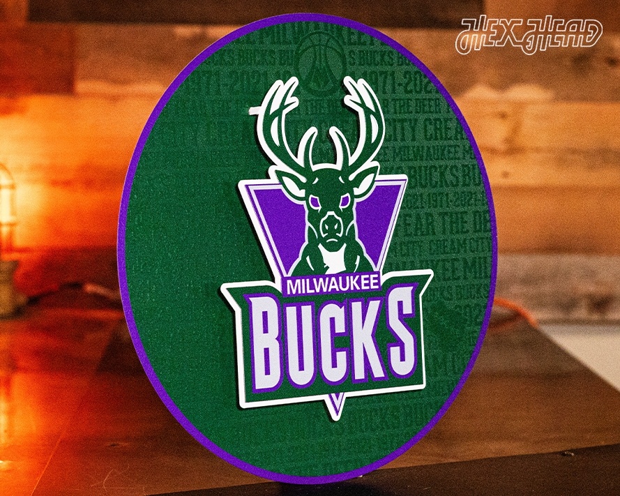 Milwaukee Bucks CRAFT SERIES 3D Embossed Metal Wall Art