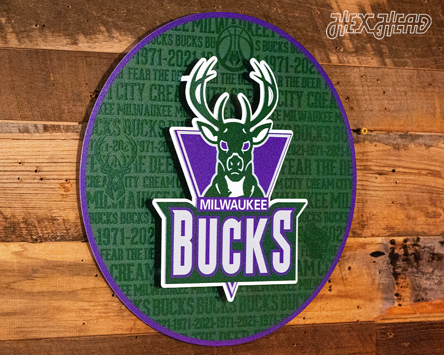 Milwaukee Bucks CRAFT SERIES 3D Embossed Metal Wall Art